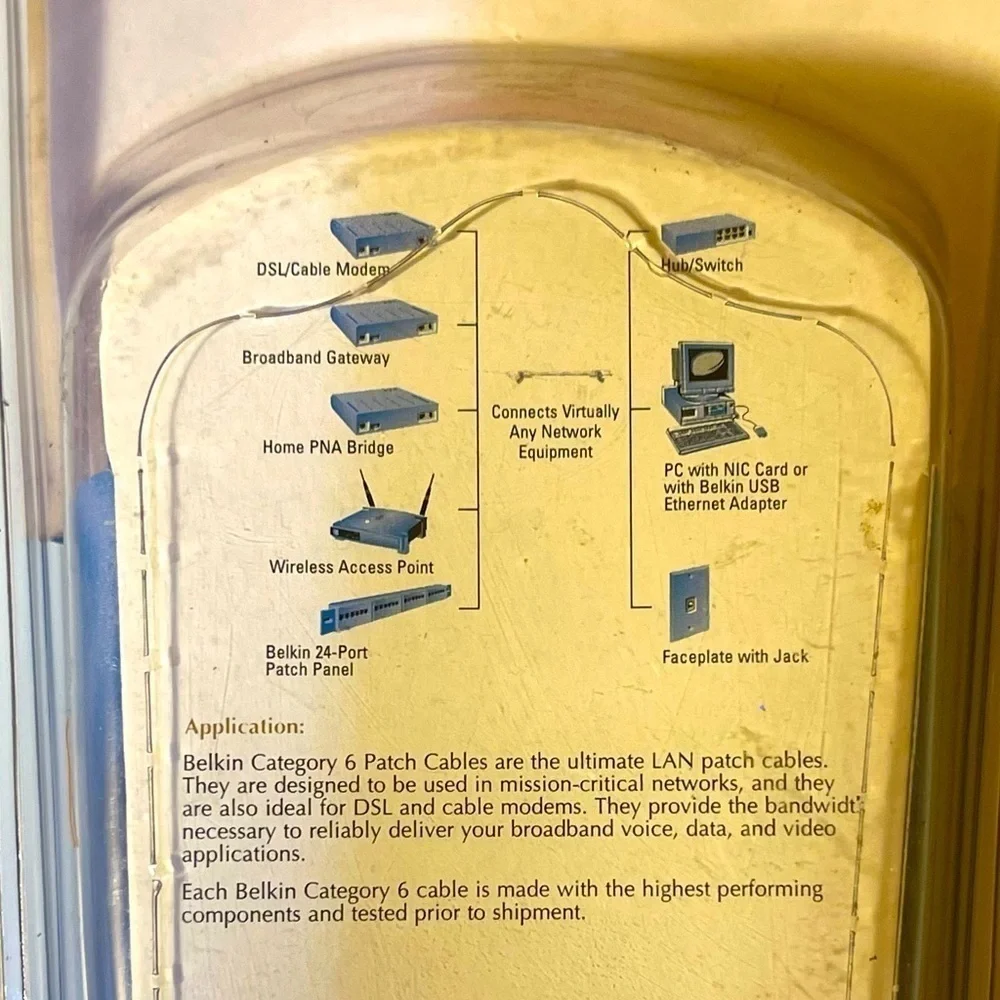 BELKIN Gold Series Cat 6 Ethernet Cable 7 Feet Snagless Patch Cable new in box